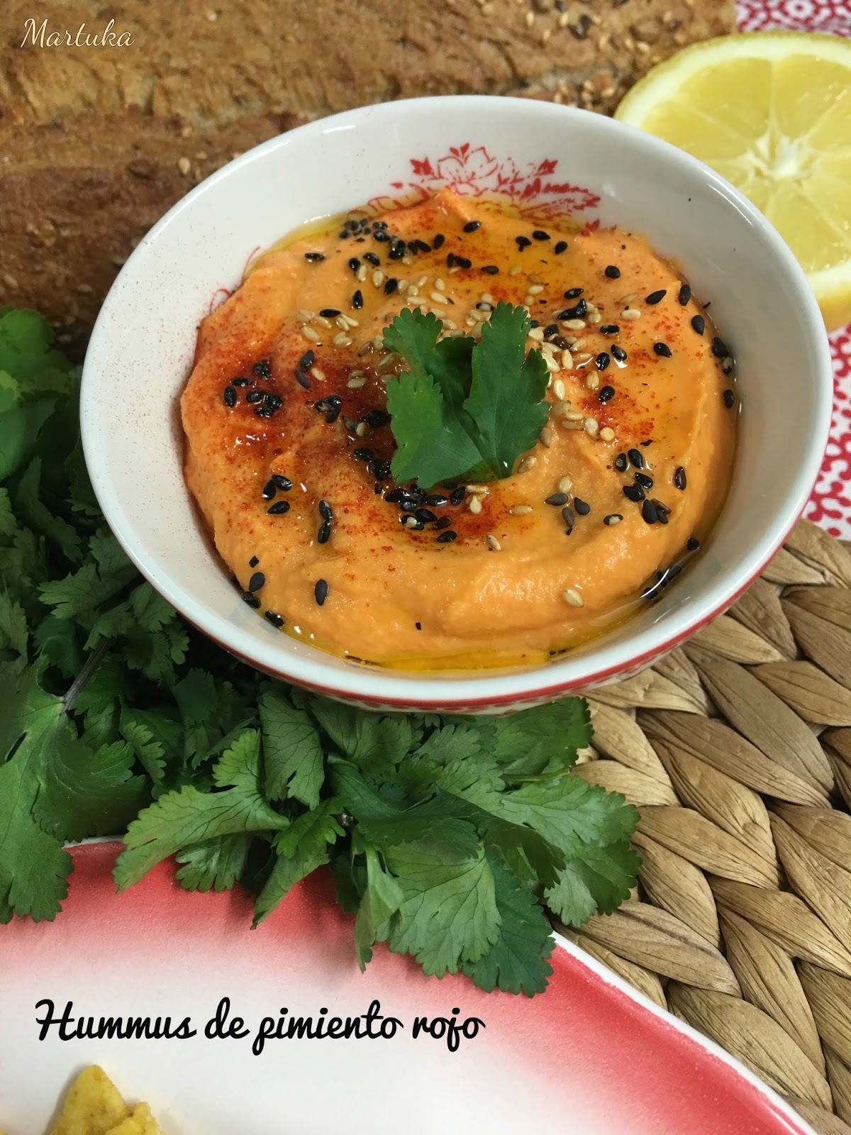 Las recetas de Martuka Hummus De Pimiento Rojo
