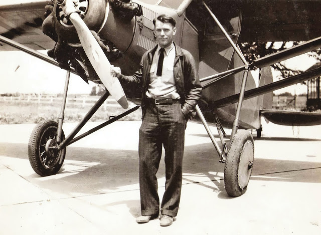 Douglas "Wrong Way" Corrigan, famous for 'accidentally' flying to Ireland instead of California, stands next to his rebuild airplane described as a 'rattletrap'. c. 1935. Wrong Way and other stories of pilots. marchmatron.com Douglas "Wrong Way" Corrigan, famous for 'accidentally' flying to Ireland instead of California, stands next to his rebuild airplane described as a 'rattletrap'. c. 1935. Wrong Way and other stories of pilots. marchmatron.com