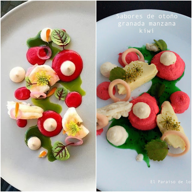 Sabores De Otoño, Granada, Manzana, Kiwi Con Chocolate Blanco
