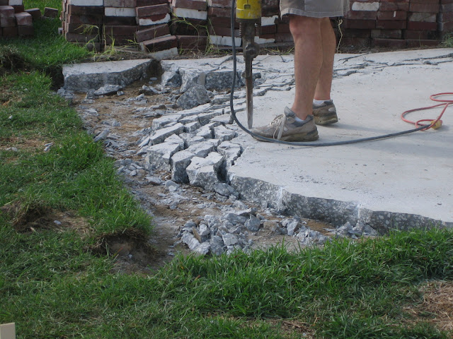 Replacing concrete patio with brick for a cottage look and feel | The Lowcountry Lady