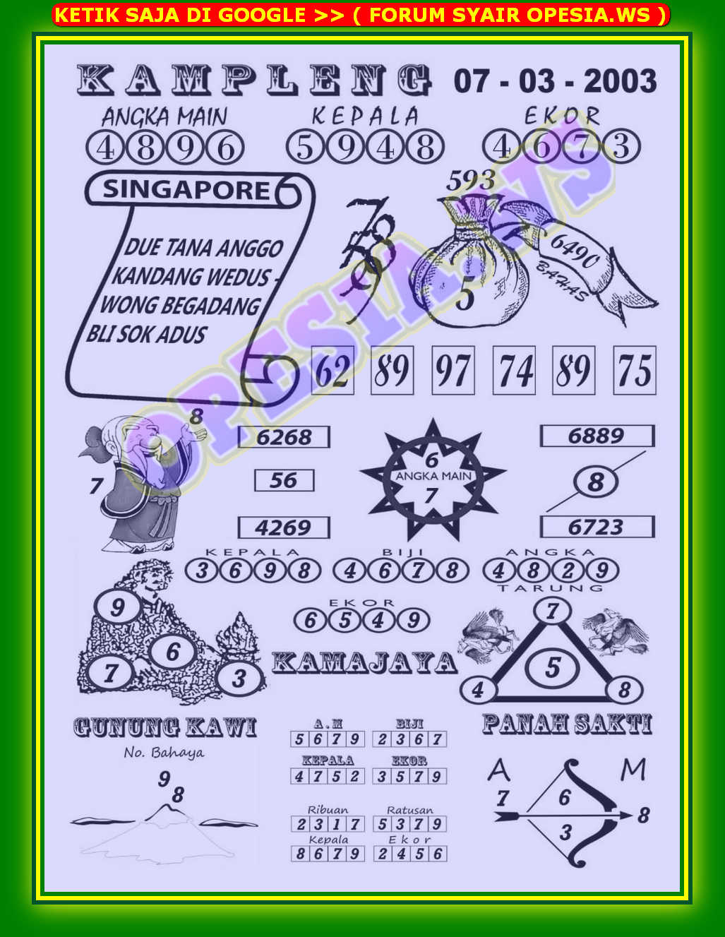 1 New Message Kode Syair Singapore 7 Maret 2020 Forum Syair Togel Hongkong Singapura Sydney