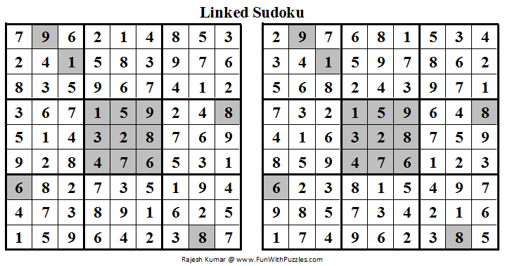 Linked Sudoku (Daily Sudoku League #108) Solution