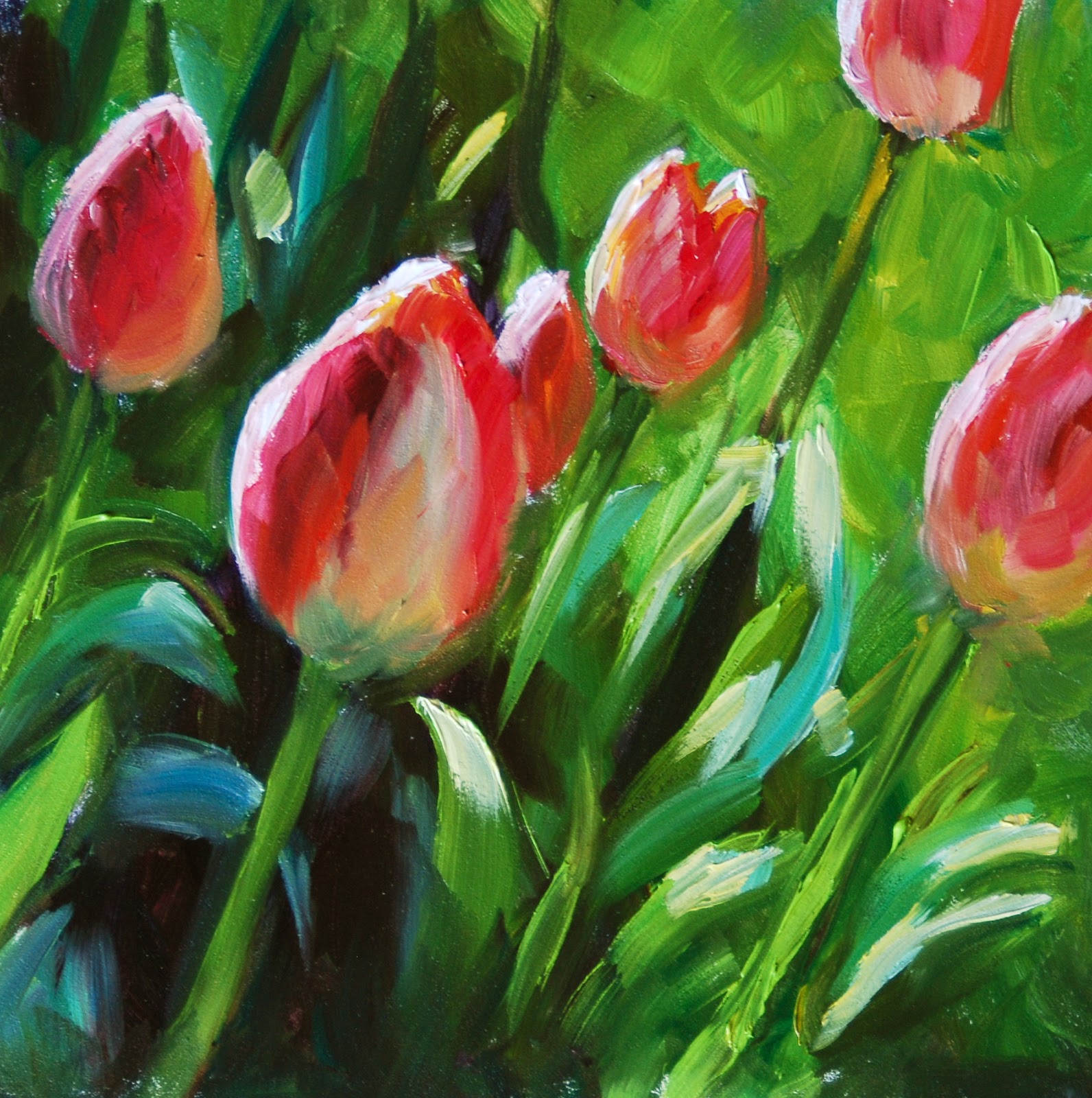 Kristen ReitzGreen Impressionist Flower Paintings Galore!