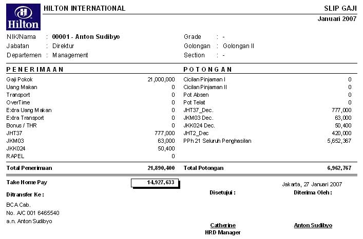 contoh contoh slip gaji karyawan perusahaan inilah gaji pegawai format slip gaji malaysia