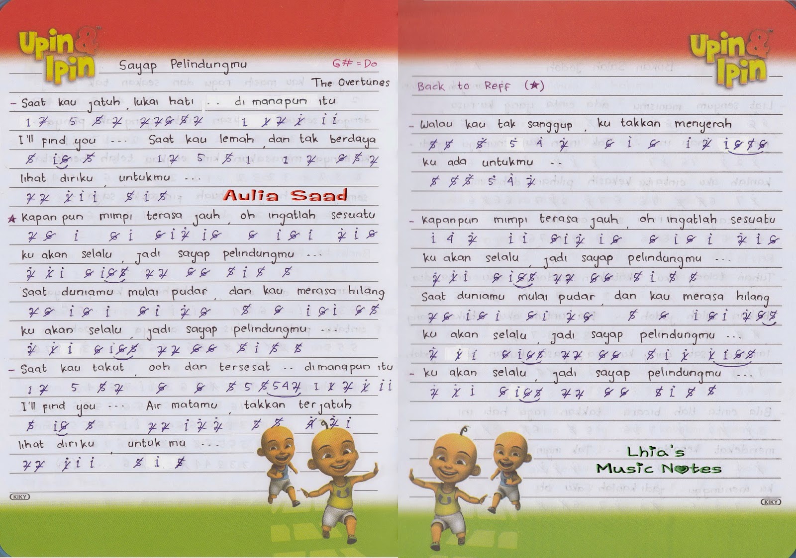 Not Angka : The Overtunes - Sayap Pelindungmu | Aulia's World