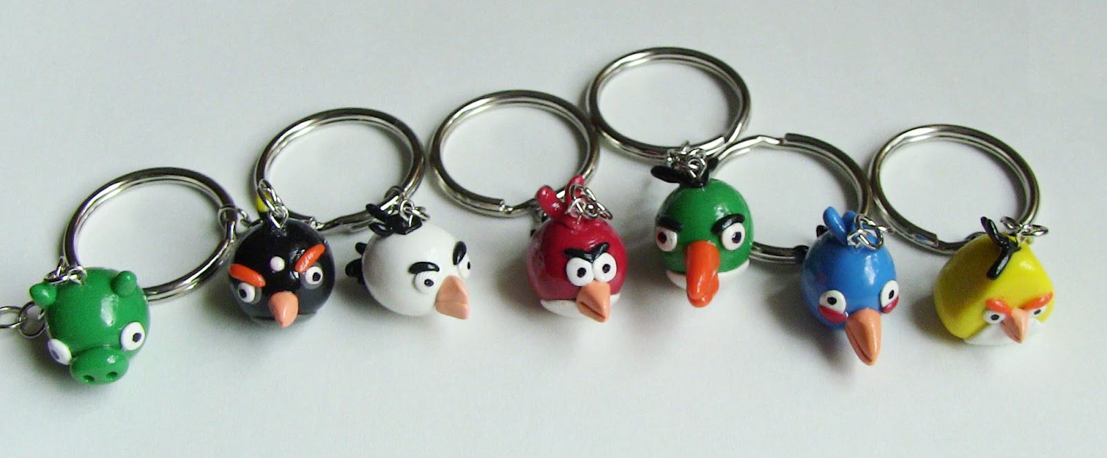 ArtzieRUSH Angry Birds keychain clay charm