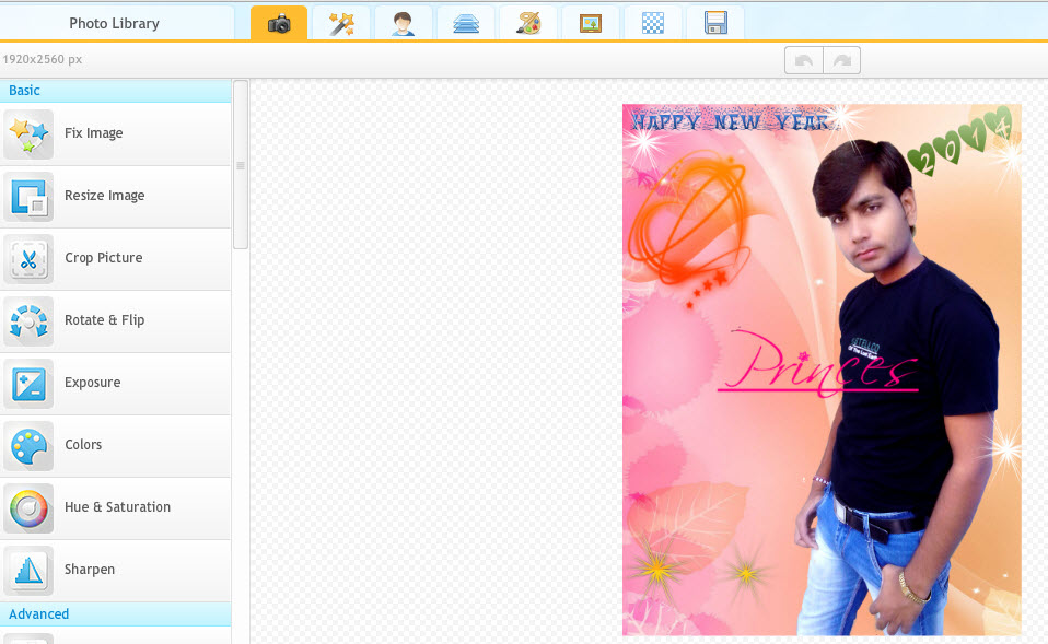 Ipiccy free photo online editing website