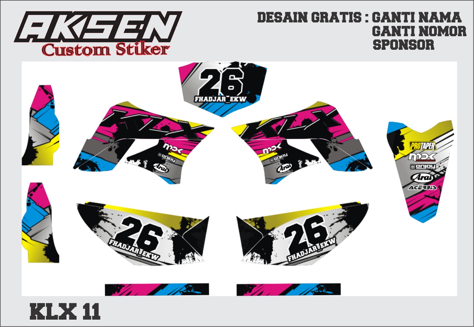 Decal Atau Striping Motor KLX Custom Color Aksen Striping Custom