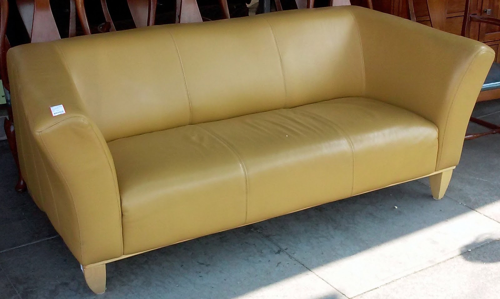 modern yellow leather sofa