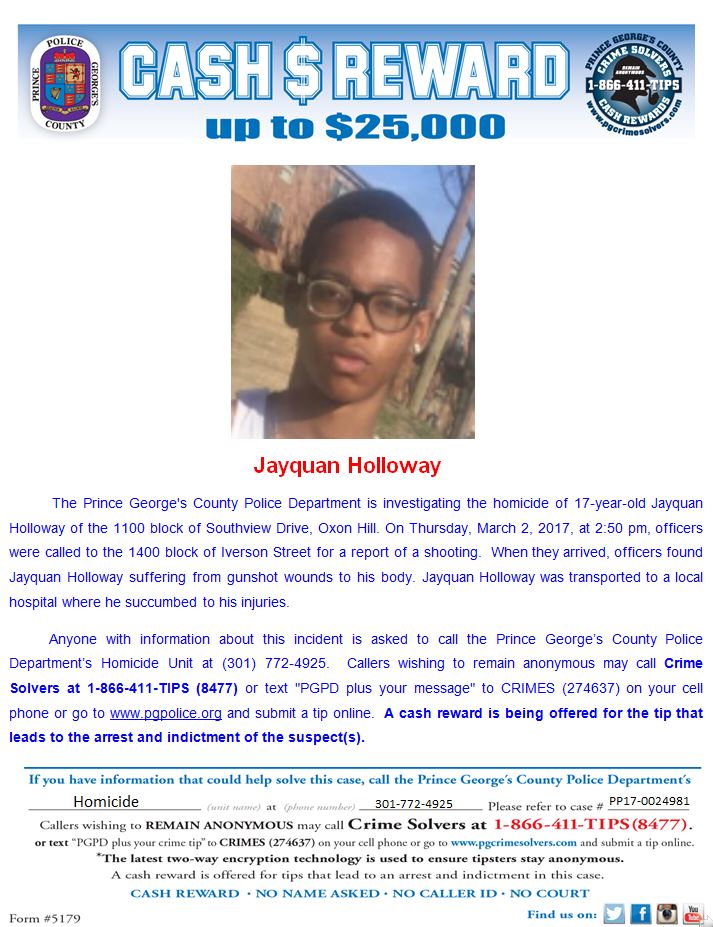 PGPD News Detectives to Canvass Oxon Hill Neighborhood in Homicide