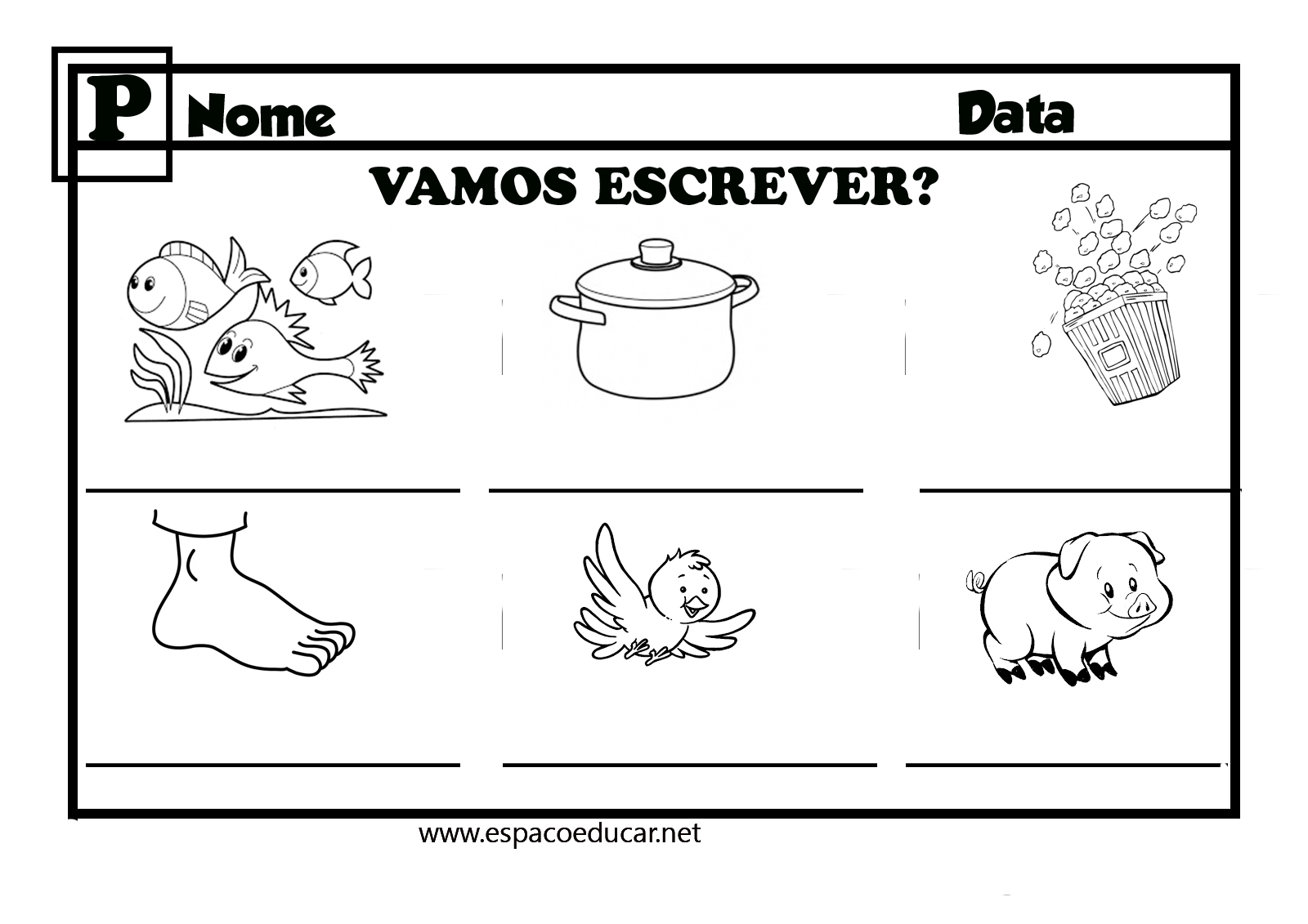 A Arte de Educar Atividade letra P A Arte de Educar Atividade letra P