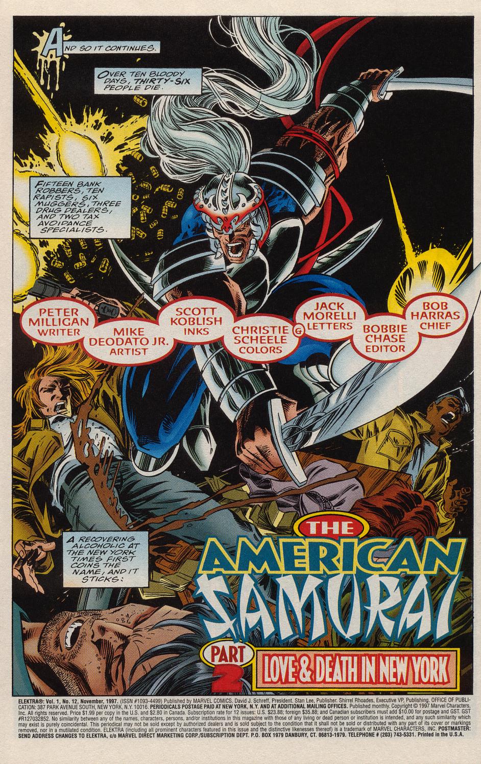 Elektra (1996) Issue #12 - Love and Death in New York (American Samurai Part 2) #13 - English 2
