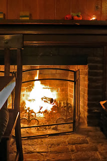 fireside table at Big Sur Bakery & Restaurant 