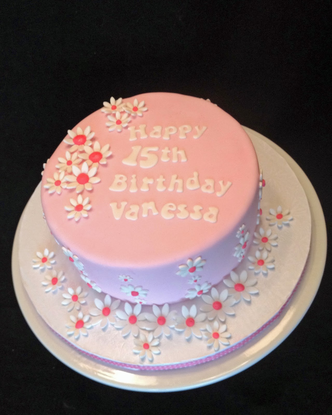 Pretty Pink and White Birthday Cake for Vanessa