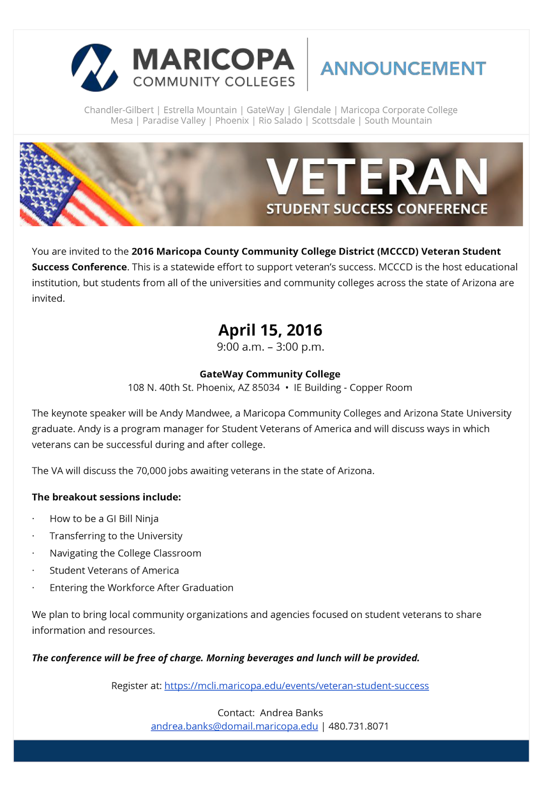 Communiversity At Queen Creek News And Events Free Veteran Student