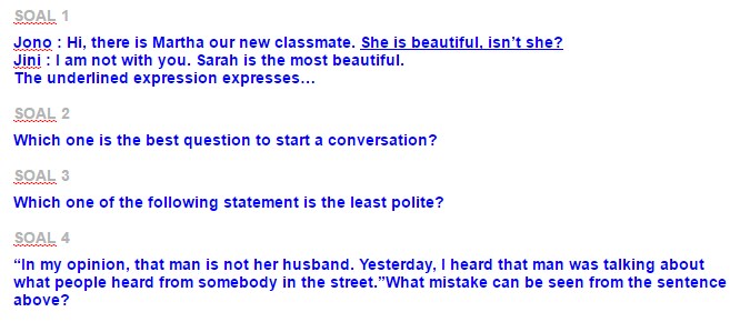 Contoh Soal Writing a dialogue for expressing opinions