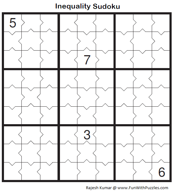 Inequality Sudoku (Fun With Sudoku #40)