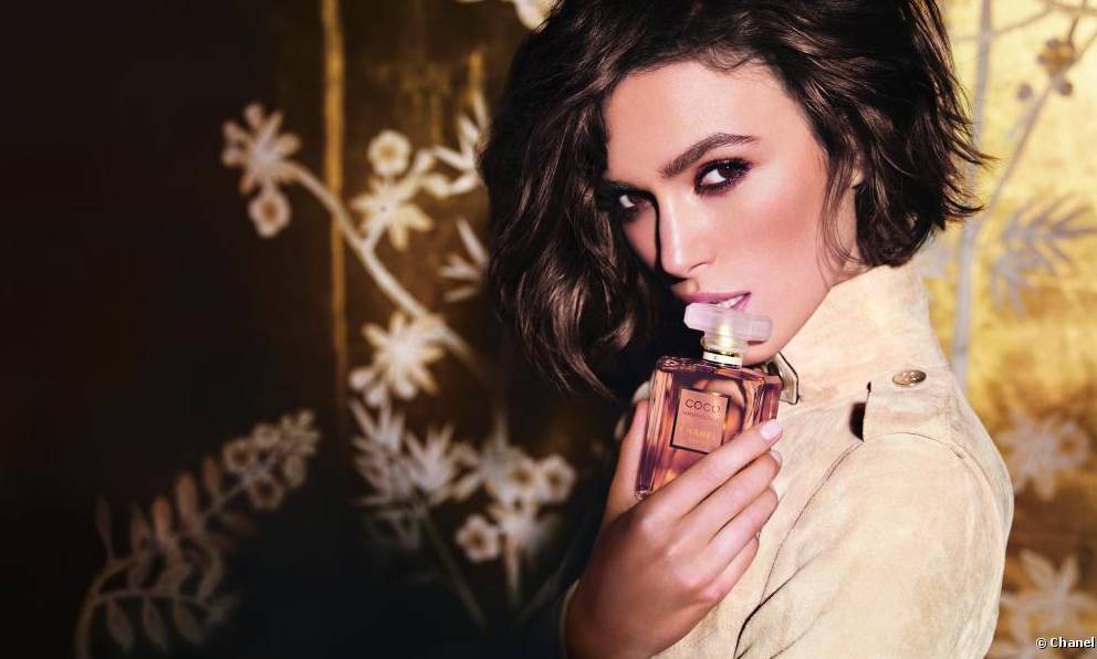 Blå stabil Glæd dig Perfume Shrine: First Look new Chanel Coco Mademoiselle ad: Keira Knightley  in the Beige Catsuit