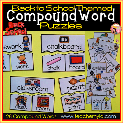 Back to School Compound Words Compound Words for Back to School theme
