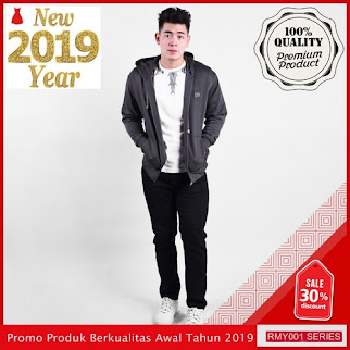 RMY204S34 Sweater Zipper Topi Distric Keren Dark Grey BMGShop