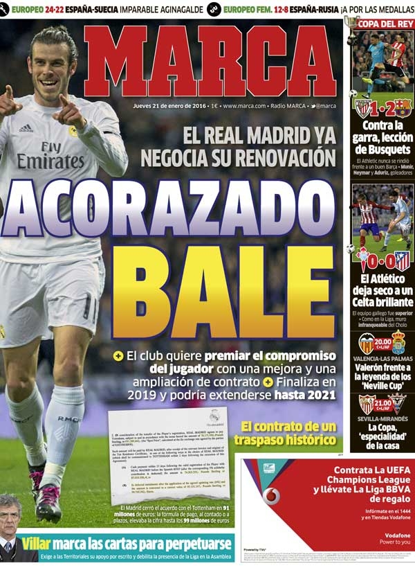 Real Madrid, Marca: "Acorazado Bale"