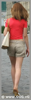 Girl wearing grey cotton shorts