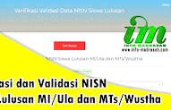 Verifikasi Dan Validasi Nisn Siswa Lulusan Mi Ula Dan Mts Wustha Info Madrasah