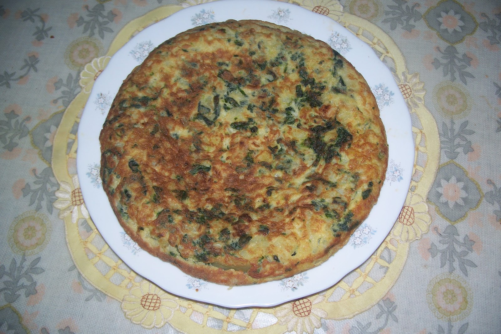 mis gustos culinarios TORTILLA DE PATATAS CON ESPINACAS