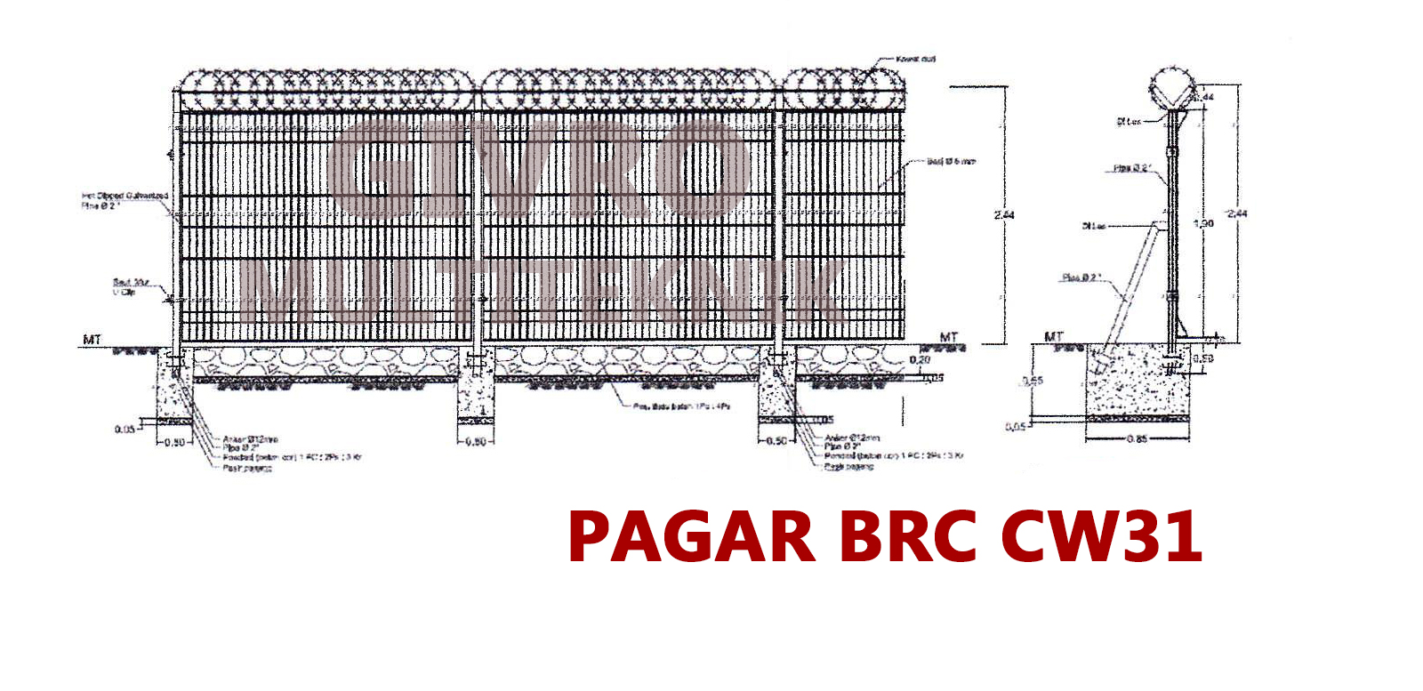 Spesifikasi Pagar Bandara Pagar BRC Wiremesh Harmonika 