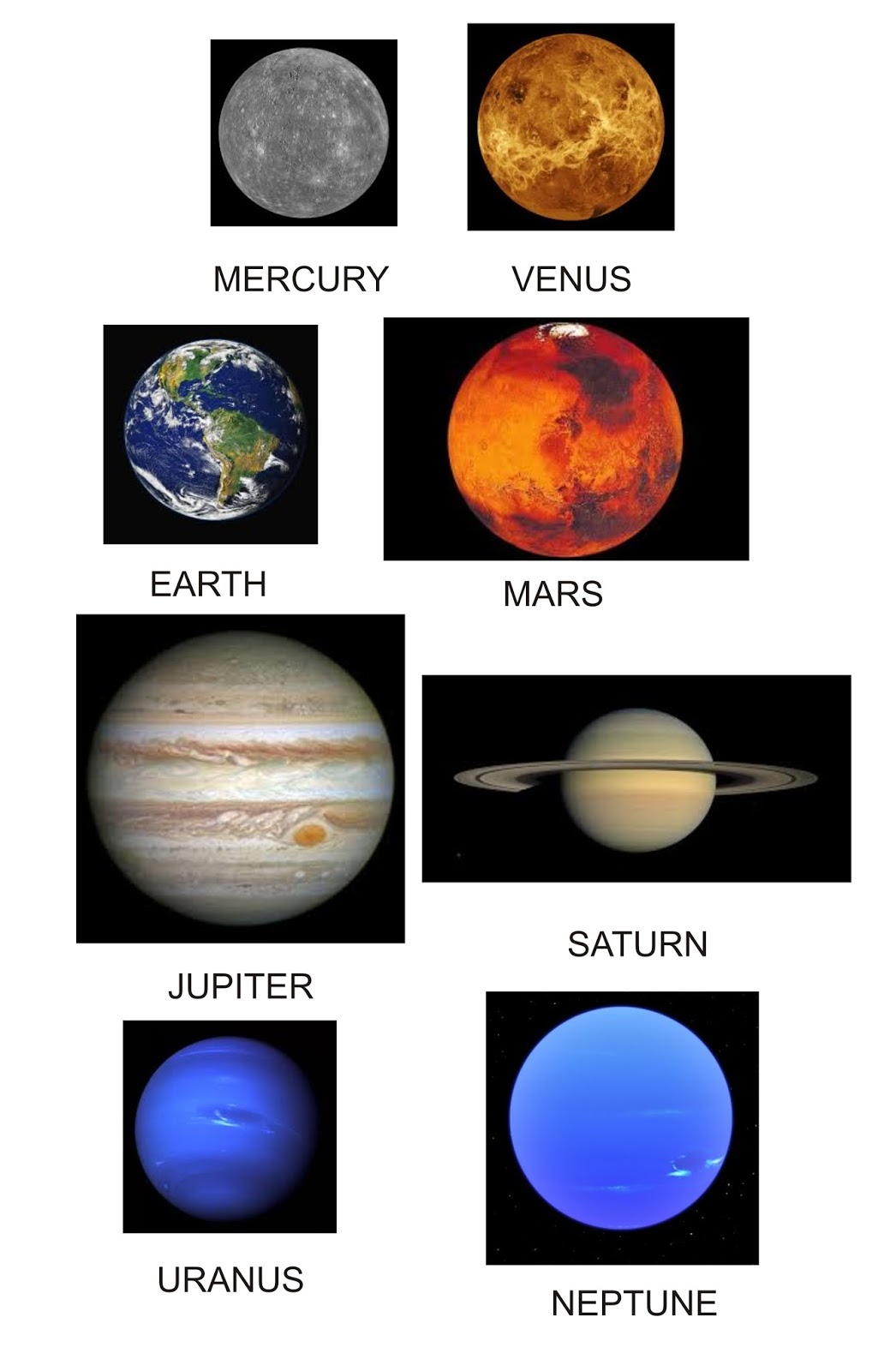 Large Printable Planets Large Printable Planets