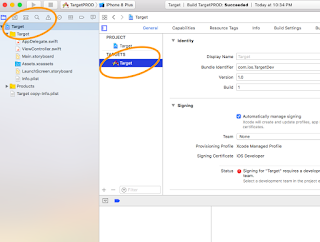 creating new target from xcode app