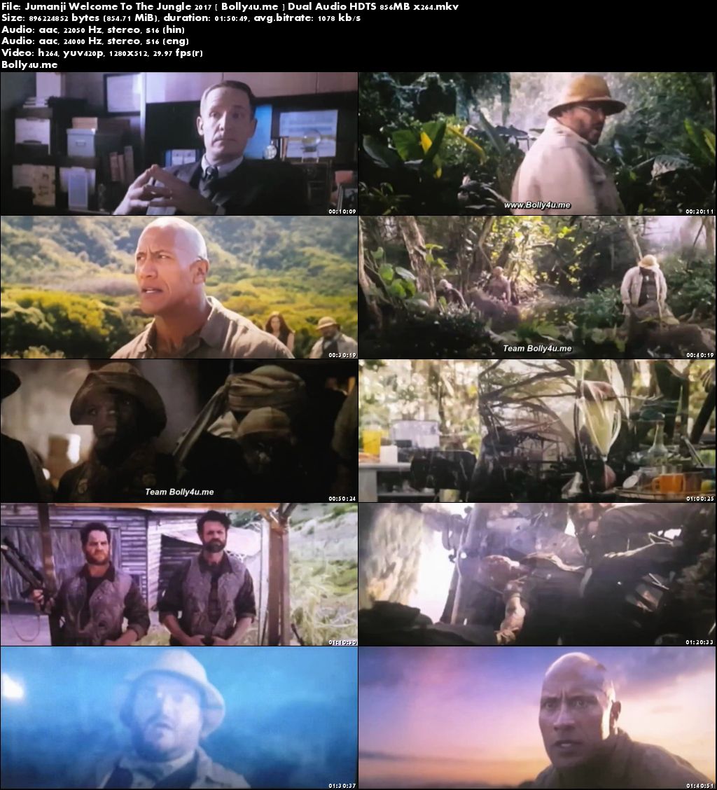 Jumanji Welcome To The Jungle 2017 HDTS 850Mb Hindi Dual Audio x264