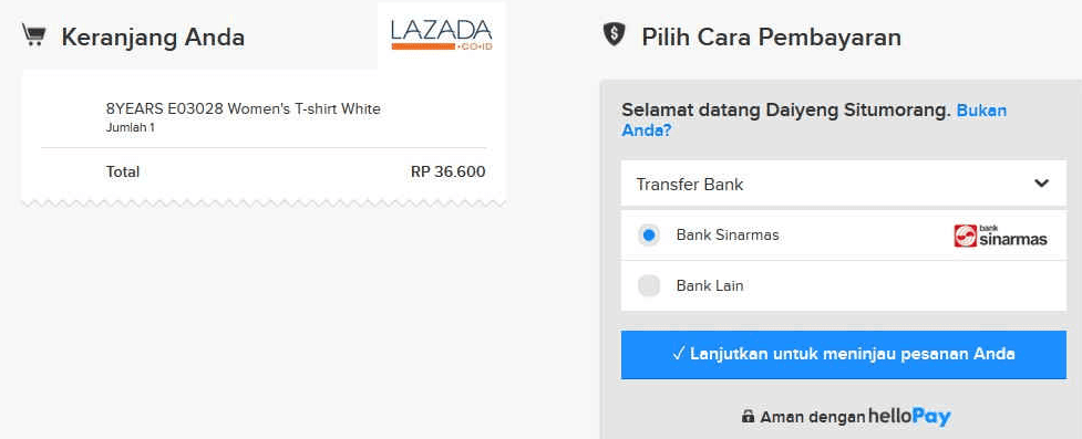 Pembayaran Dengan HelloPay ( Indomaret ) - Lazada