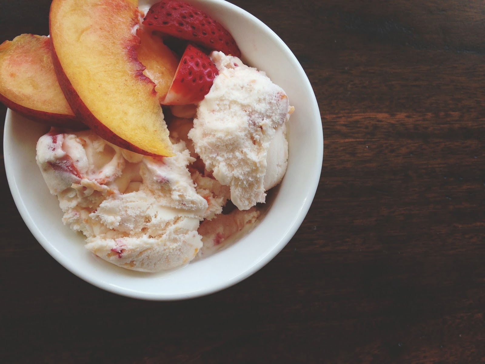 LIFE IS SWEET Roasted Peach and Strawberry Buttermilk Ice Cream