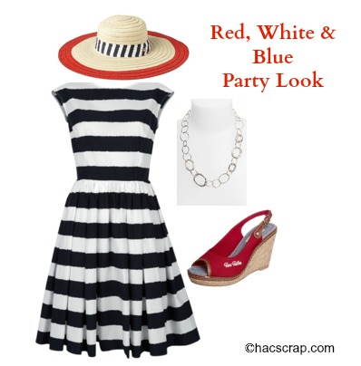 Red, White and Blue Party Outfit Idea