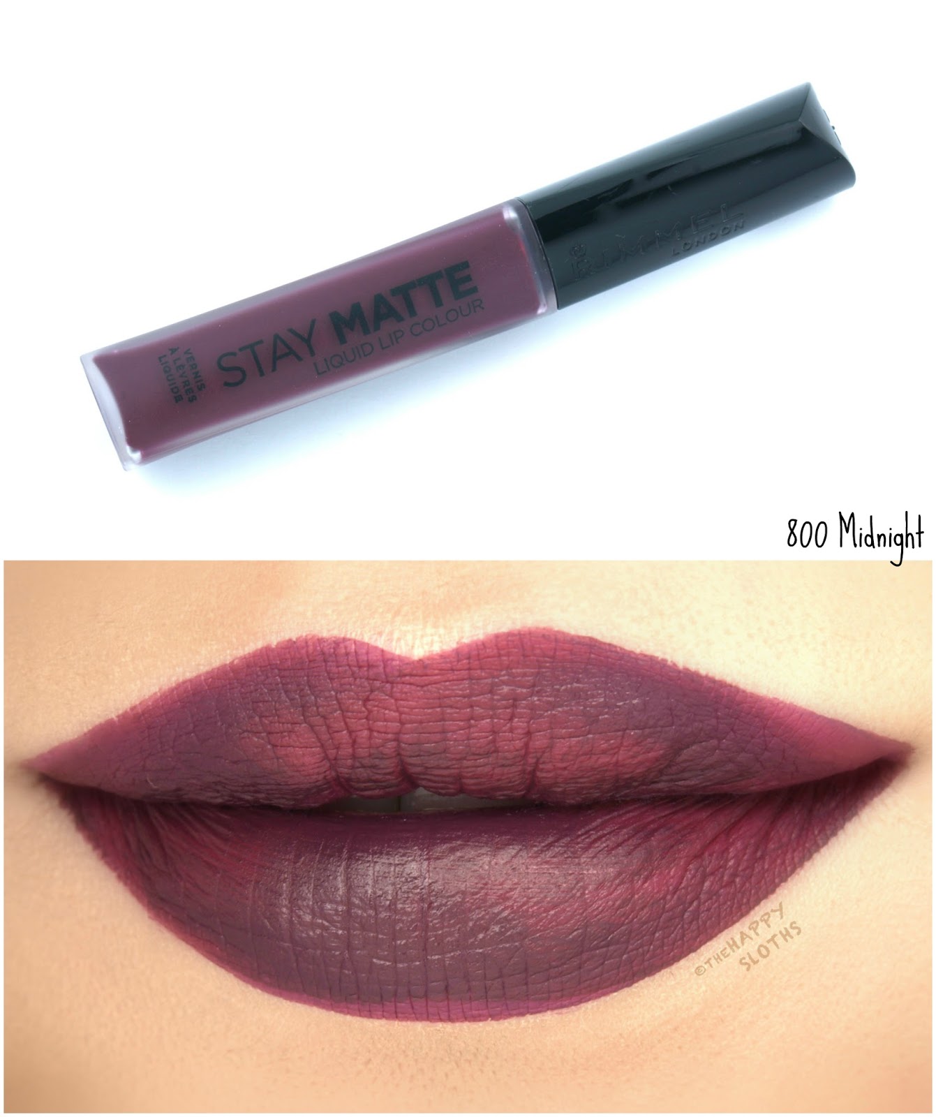 Rimmel London Stay Matte Liquid Lip Colour | 800 Midnight: Review and Swatches