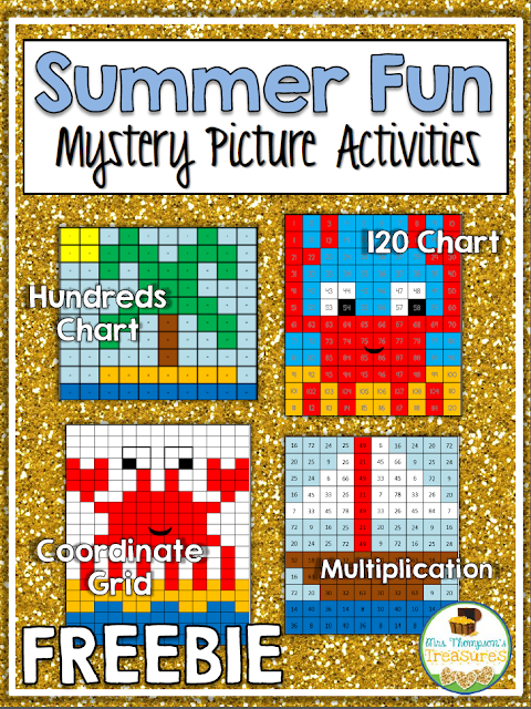 Free Summer Mystery Picture Math Activities - Mrs. Thompson's Treasures