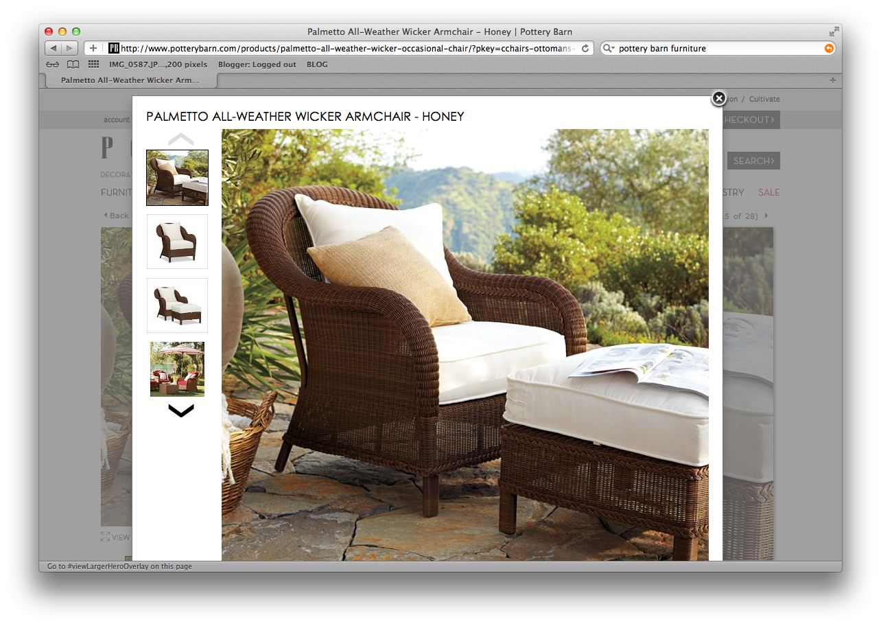 Mauna Lani Furniture Pottery Barn Outdoor Furniture 'Palmetto'