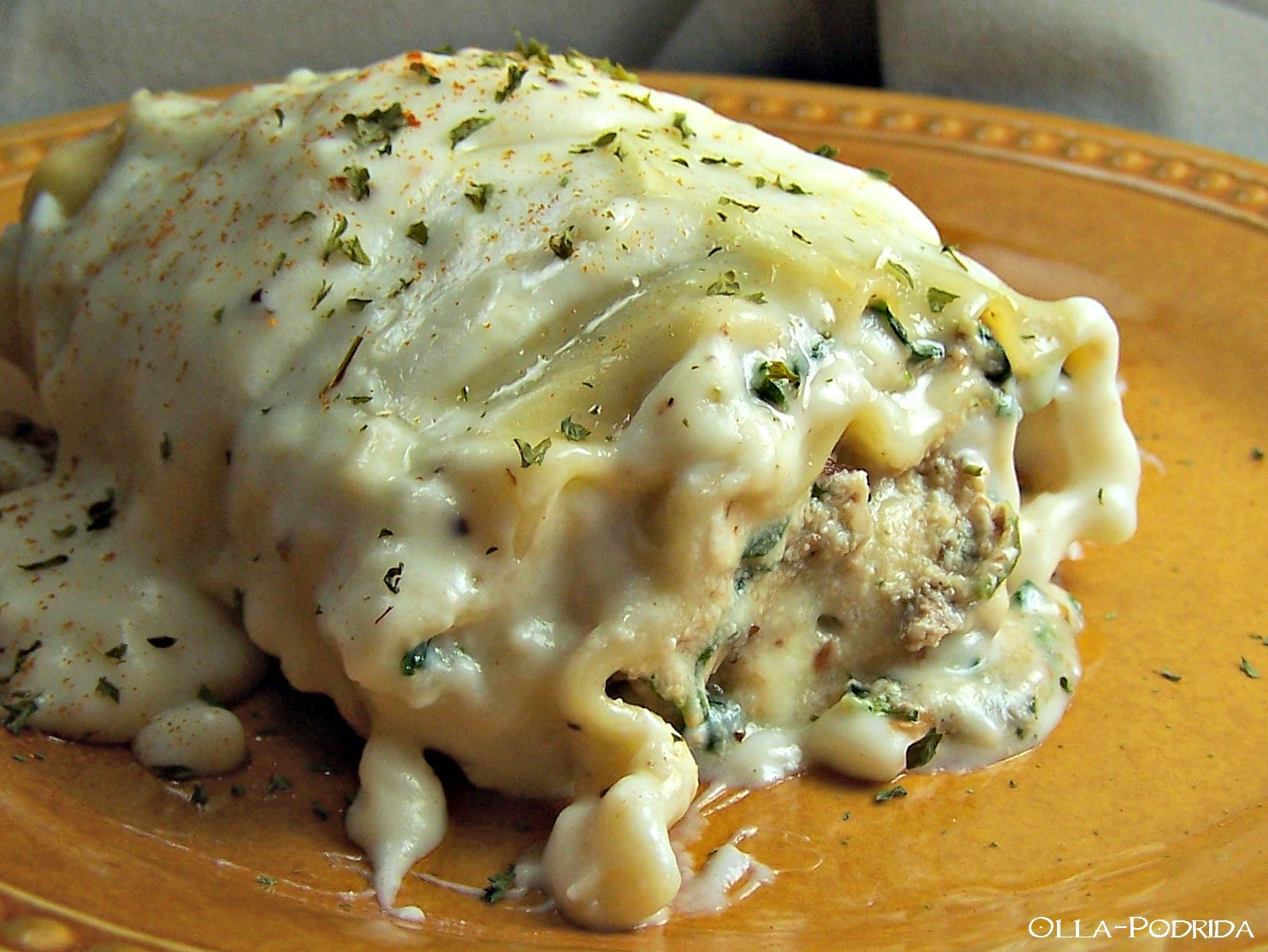 OllaPodrida Pesto Lasagna Roll Ups