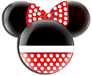 Minnie mouse con lazo rojo y topos blancos 