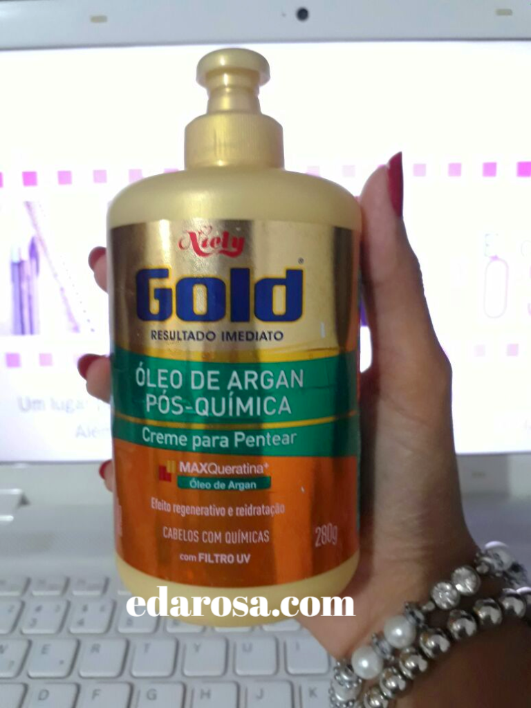 Creme para pentear Niely Gold óleo de argan É da Rosa