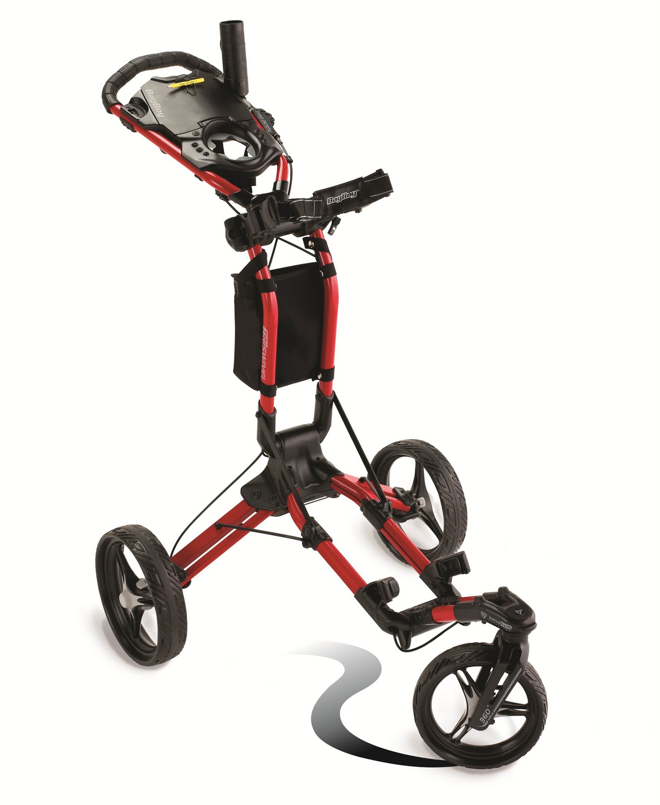 American Golfer New TriSwivel Push Cart Features Front Wheel That