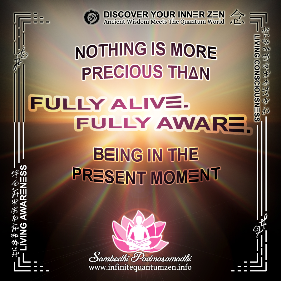 Nothing is more precious than being in the Present Moment Fully Alive, Fully Aware (Sunshine, Sun Rays, Light Rays) - Infinite Quantum Zen, Success Life Quotes