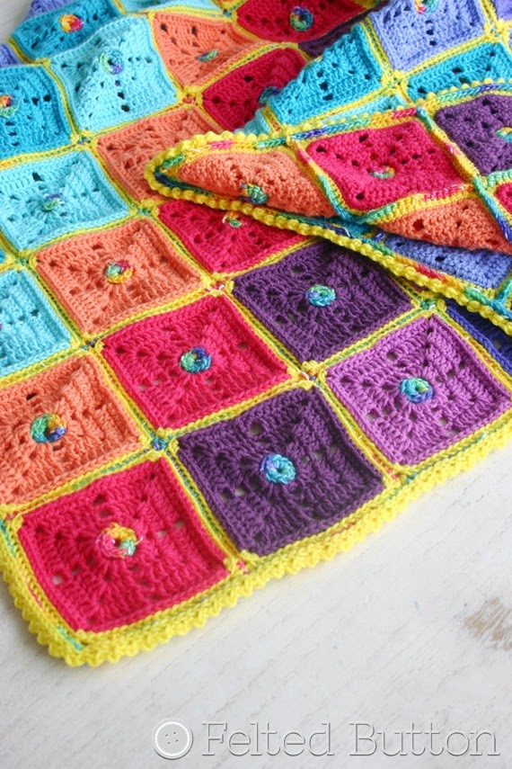 Squarilicious Blanket crochet pattern by Susan Carlson of Felted Button