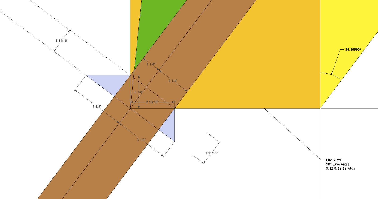 Roof Framing Geometry Hip Rafter Plumb Mark Line Shift