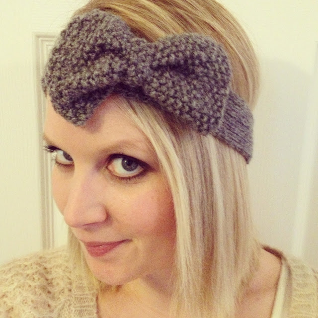 My First Knitting Project - Cute Bow Headband! | Fizzy Peaches ...