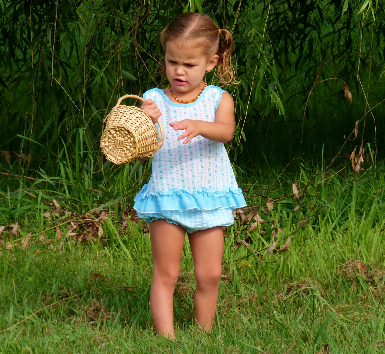 At the Butterfly Ball: Vintage Kid's Clothes ~ Aqua Pinafore