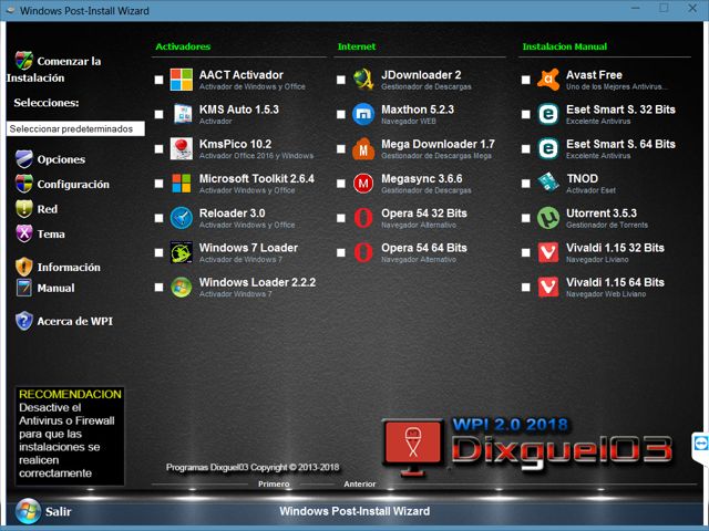 WPI 2018 2.0 Pack de Programas Desatendidos en Español