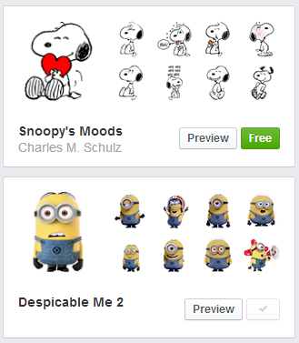 get despicable me 2 stickers for Facebook chat