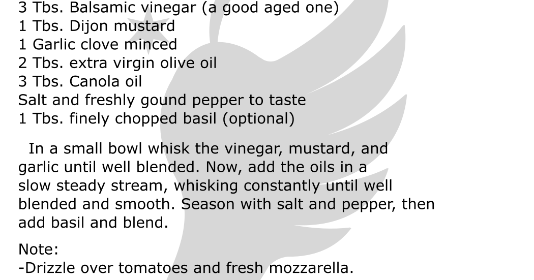 TexMex Food Balsamic Vinaigrette